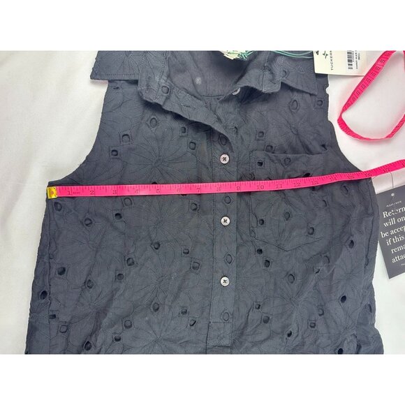 NWT Tuckernuck Black Floral Eyelet Sleeveless Callahan Small - Picture 9 of 11